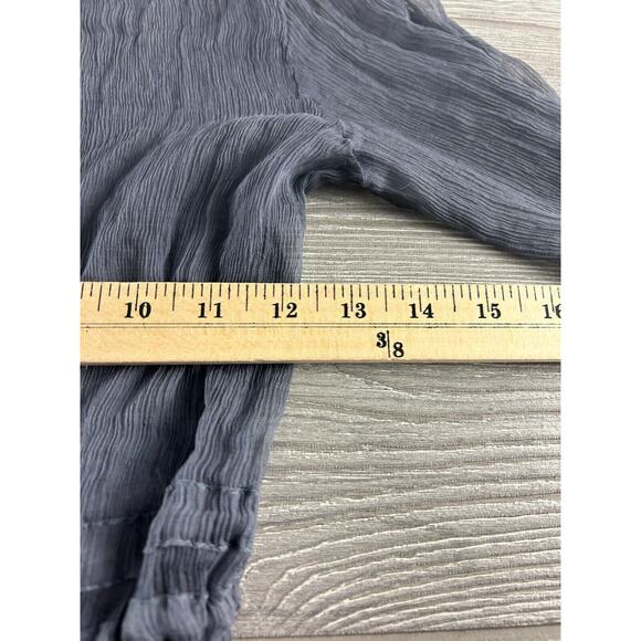 WOMENS 4 LOVE AND LIBERTY BLUE GREY SILK SHEER TUNIC SHIFT DRESS Size Medium - Picture 9 of 11